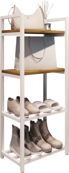 Изображение товара Полка для обуви Allerd 2+2 Rion 25x103 / 1030110600 (белый муар/дуб нокс)