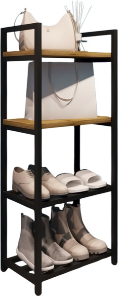 Изображение товара Полка для обуви Allerd 2+2 Rion 25x103 / 1030210600 (черный муар/дуб нокс)