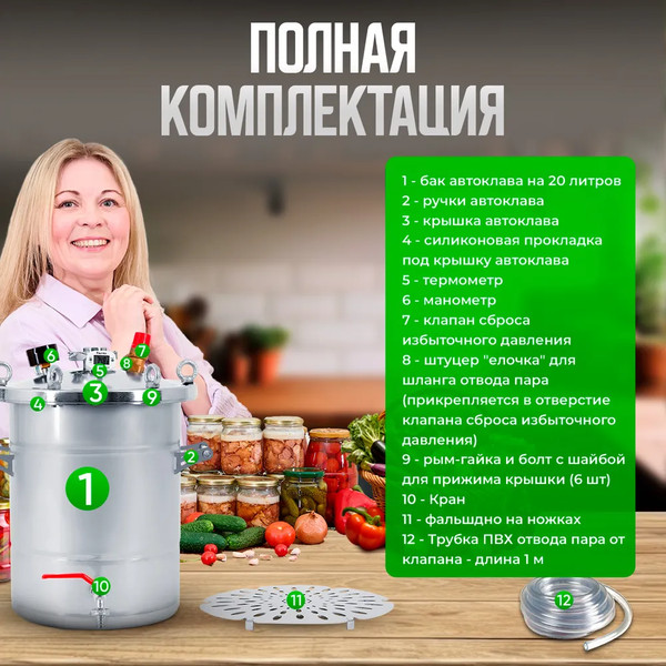 Изображение товара Автоклав для консервирования Helicon Крестьянка (20л)