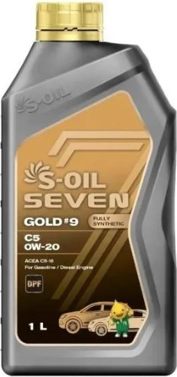 Изображение товара Моторное масло S-Oil Seven Gold №9 C5 0W20 / E108641 (1л)