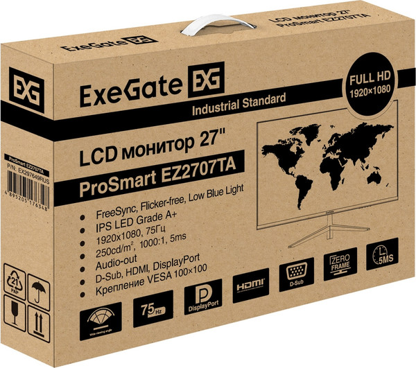Изображение товара Монитор ExeGate ProSmart EZ2707TA (EX297649RUS)