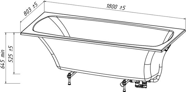 Изображение товара Ванна из искусственного мрамора Belux Виктория ВВИ-1800 (18, белый матовый)