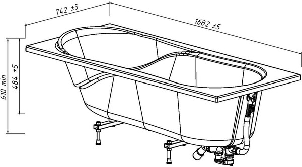 Изображение товара Ванна из искусственного мрамора Belux Элит ВЭ-1700 (18, белый матовый)