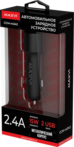 Изображение товара Зарядное устройство автомобильное Maxvi CCM-M242 (черный)