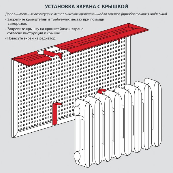Изображение товара Крышка для экрана радиатора Стильный Дом Универсальная 120см (дуб сонома)
