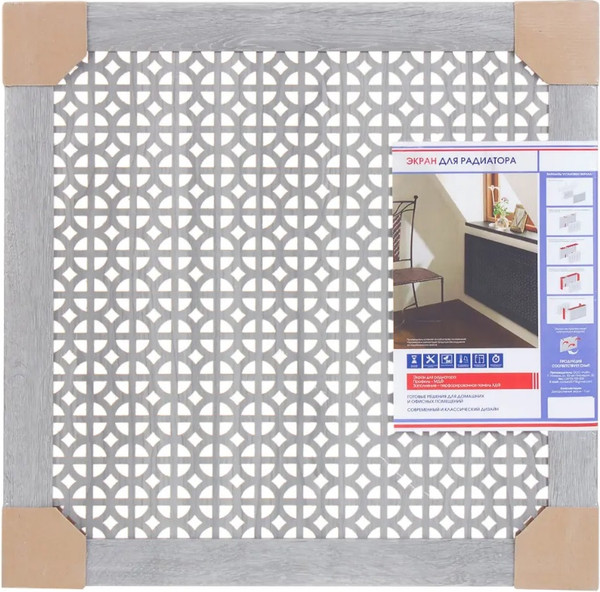 Изображение товара Экран для радиатора Стильный Дом Сусанна 60х60см (дуб серый)