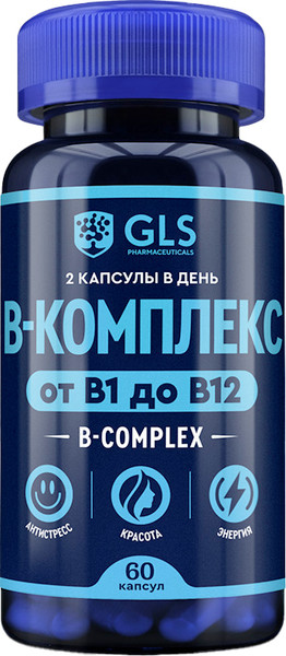 Изображение товара Мультивитаминный комплекс GLS Pharmaceuticals B-комплекс №60 NEW (капсулы по 430мг)