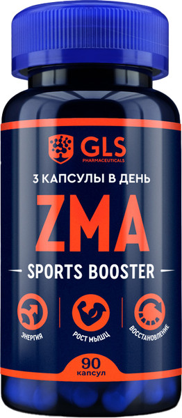 Изображение товара Комплексная пищевая добавка GLS Pharmaceuticals ZMA комплекс №90 NEW (капсулы по 400 мг)