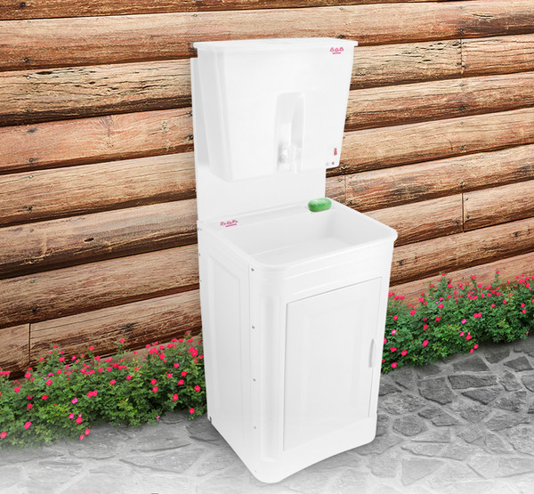 Изображение товара Умывальник для дачи Мастерица С пластиковой тумбой c ЭВН ЭВБО-22