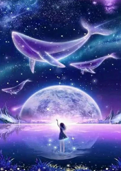 Изображение товара Набор алмазной вышивки Darvish Девушка с китами / DV-15478-4