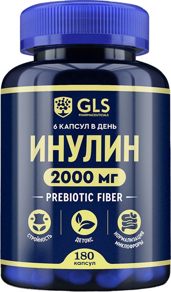 Изображение товара Пищевая добавка GLS Pharmaceuticals Инулин №180 (в капсулах по 370мг)