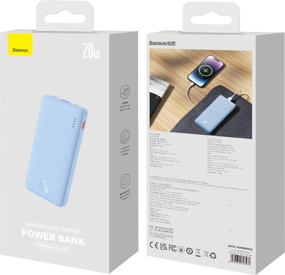 Изображение товара Портативное зарядное устройство Baseus Airpow 10000mAh / P10022801313-00 (голубой)