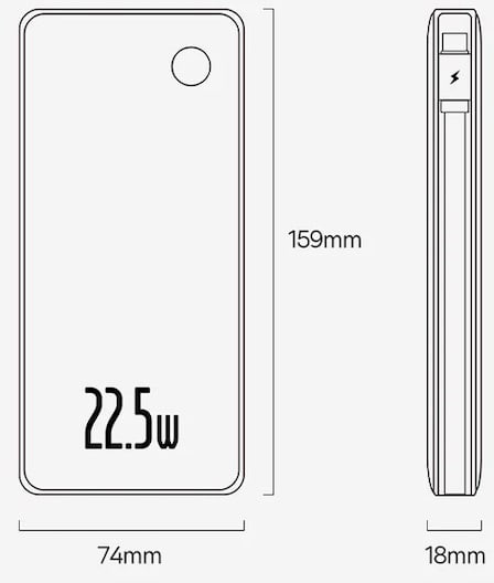 Изображение товара Портативное зарядное устройство Baseus Airpow Lite 10000mAh / P10067501213-00 (белый)