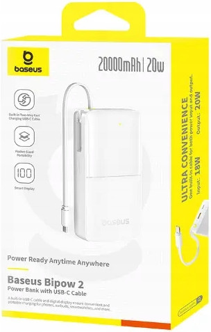 Изображение товара Портативное зарядное устройство Baseus Bipow 2 / P10077101213-01 (белый)