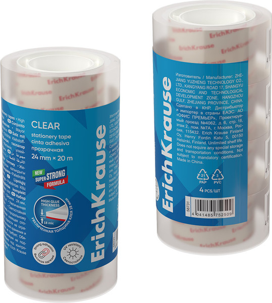 Изображение товара Скотч Erich Krause Clear / 63574 (4шт)