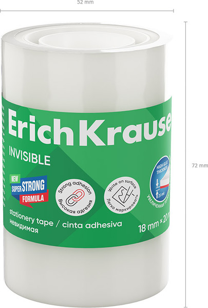 Изображение товара Скотч Erich Krause Invisible / 63578 (4шт)