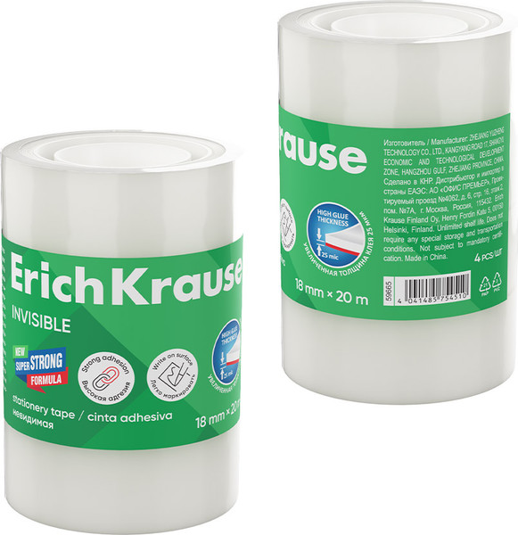 Изображение товара Скотч Erich Krause Invisible / 63578 (4шт)