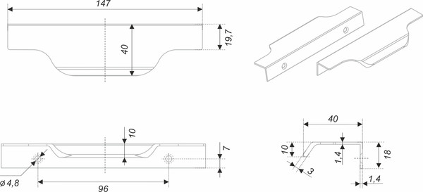 Изображение товара Ручка для мебели Boyard Al Tera 2.0 RT811BL.1/96/150