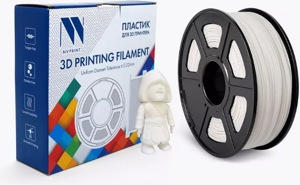 Изображение товара Пластик для 3D-печати NV Print NV-3D-ABS-WHITE (1.75мм, 1кг, белый)