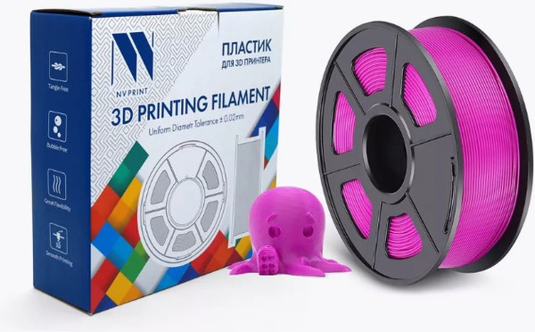 Изображение товара Пластик для 3D-печати NV Print NV-3D-PLA-P-FUCHSIA (1.75мм, 1кг, фуксия)