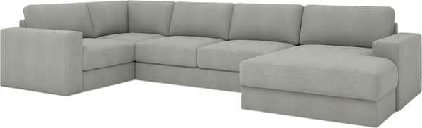 Изображение товара Диван П-образный Rivalli Дискавери + оттоманка правая + угловая секция + кресло секц. (Camel Steel)