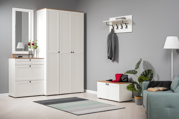 Изображение товара Тумба для обуви Mobi Остин 16.121 (белый PE шагрень/дуб золотой Craft/белая шагрень 4101)