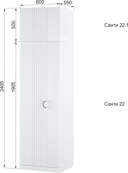 Изображение товара Антресоль Аквилон Санти №22.1 (белое сияние)