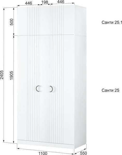 Изображение товара Антресоль Аквилон Санти №25.1 (белое сияние)