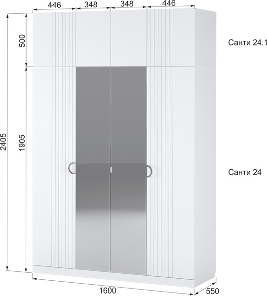 Изображение товара Антресоль Аквилон Санти №24.1 (белое сияние)