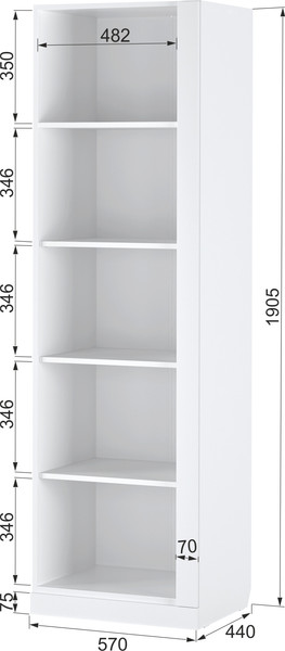 Изображение товара Шкаф-пенал Аквилон Санти №5.1 (белое сияние)