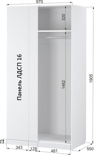 Изображение товара Шкаф Аквилон Санти №3 (белое сияние)