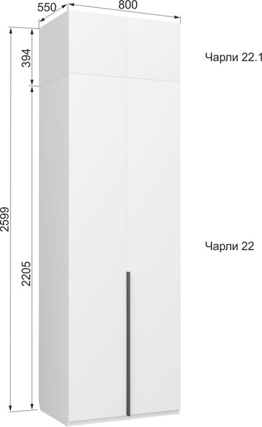 Изображение товара Антресоль Аквилон Чарли №22.1 (белое сияние)