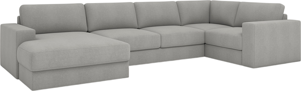 Изображение товара Диван П-образный Rivalli Дискавери + оттоманка левая + угловая секция + кресло секц. (Camel Steel)