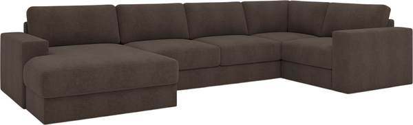 Изображение товара Диван П-образный Rivalli Дискавери + оттоманка левая + угловая секция + кресло секц. (Camel Maron)