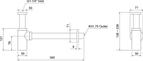 Изображение товара Сифон Aquatek AQ6012PG (золото)