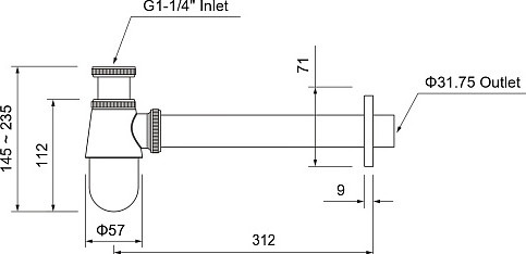 Изображение товара Сифон Aquatek AQ6014BGM (черный хром)