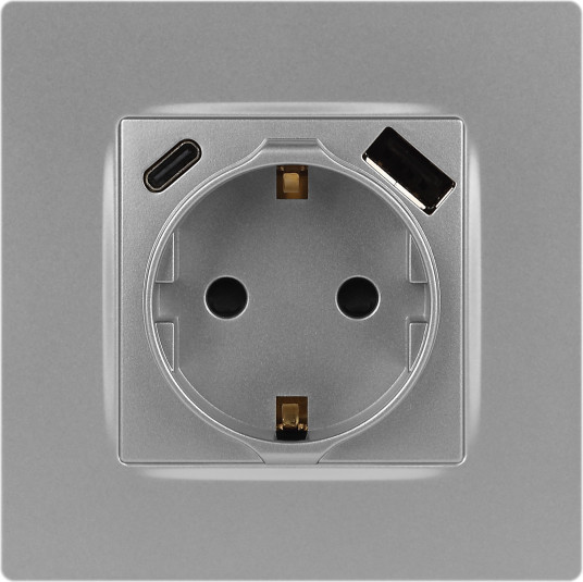 Изображение товара Розетка ЭРА 12-4108-03 / Б0067716 (алюминий)