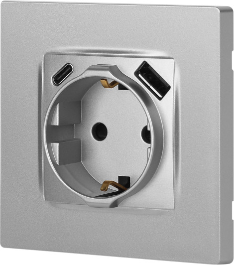 Изображение товара Розетка ЭРА 12-4108-03 / Б0067716 (алюминий)