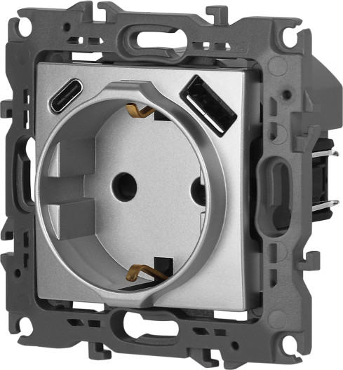 Изображение товара Розетка ЭРА 12-4108-03 / Б0067716 (алюминий)