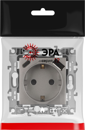 Изображение товара Розетка ЭРА 12-4108-16 / Б0067762 (титан)