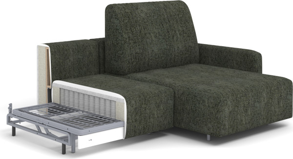 Изображение товара Диван угловой Rivalli Уолтер УП 1000 + 1000 (Elle Forest/черный муар)