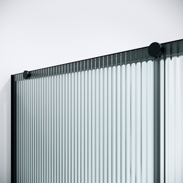 Изображение товара Душевая дверь Niagara Nova NG-84-L12FHB 120x195 (черный матовый/рифленое стекло)