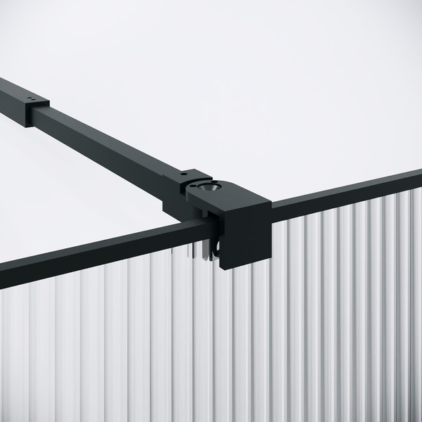 Изображение товара Душевая стенка Niagara Nova NG-481-12FBLACK 120x200 (черный матовый/рифленое/тонированное стекло)