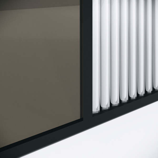 Изображение товара Душевая стенка Niagara Nova NG-481-12FBLACK 120x200 (черный матовый/рифленое/тонированное стекло)