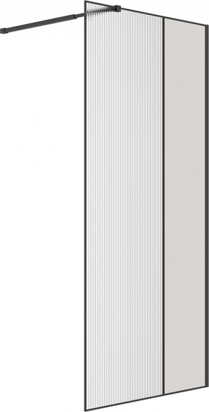 Изображение товара Душевая стенка Niagara Nova NG-481-12FBLACK 120x200 (черный матовый/рифленое/тонированное стекло)