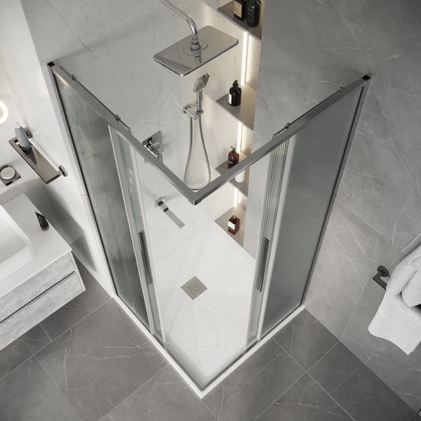 Изображение товара Душевой уголок Niagara Nova NG-4623-34 90x90x195 (хром/рифленое стекло)