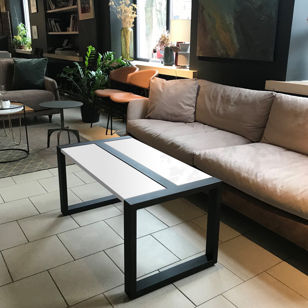 Изображение товара Журнальный столик Millwood Лофт СТ-2/L 95x50x46 (белый/металл черный)