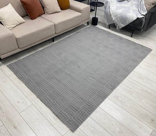Изображение товара Ковер Radjab Carpet Сканди Сизаль Прямоугольник 10658A / 13037RK (1.6x3, Grey/Grey)