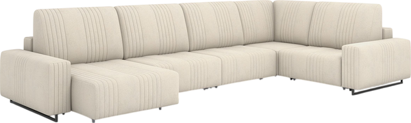 Изображение товара Диван П-образный Rivalli Уолтер ШП 1000 + 1000 + оттоманка + угловая секция + 1000 (Elle Blonde/черный муар)