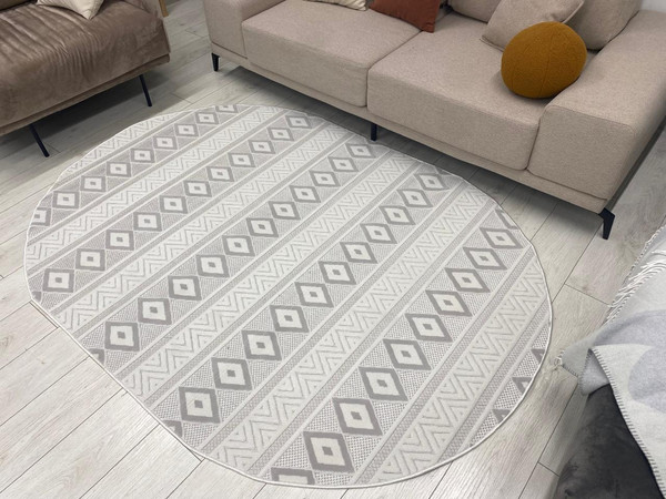 Изображение товара Коврик Radjab Carpet Сканди Сизаль Овал 10926C / 12253RK (0.8x1.5, Grii/Krem)